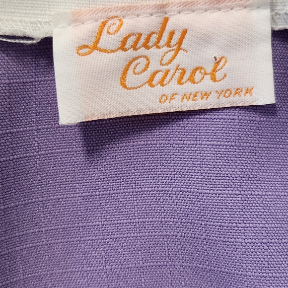 60s 70s Era Vintage Lilac Lady Carol polyester crossover button dress - Picture 5 of 10